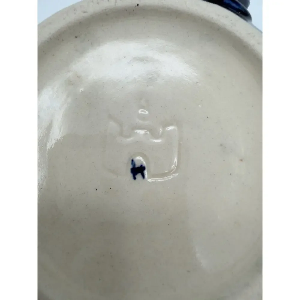 Boleslawiec Polish Pottery Handmade Stoneware Pitcher 16oz Blue Peacock Pattern